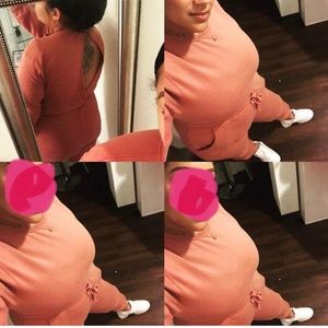 One piece/open back sweat suit